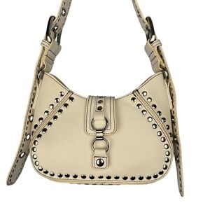 Urban Outfitters Purse Leather Shoulder Bag Medium White Studded Y2K Silver Edgy